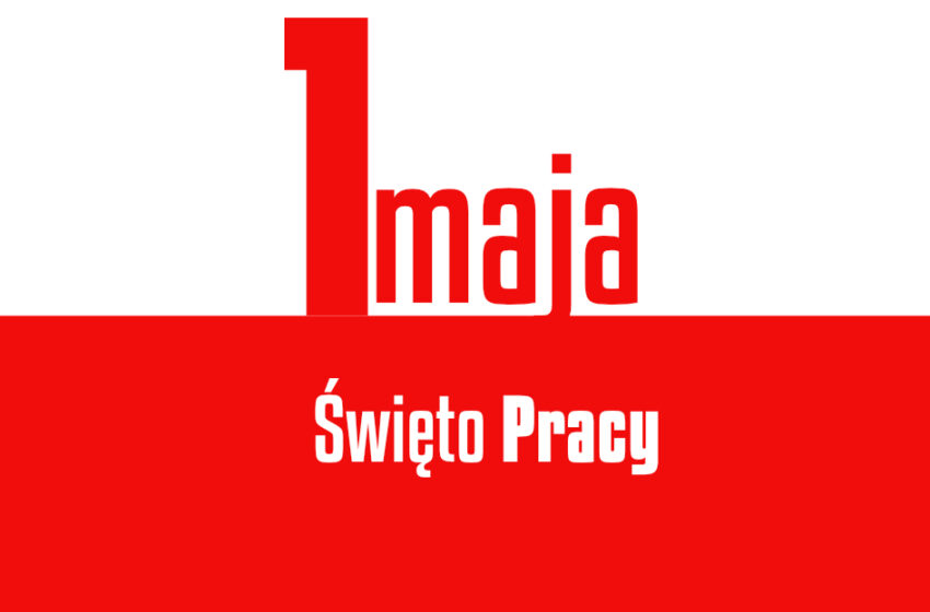 biało czerwone tło 1 maja święto pracy